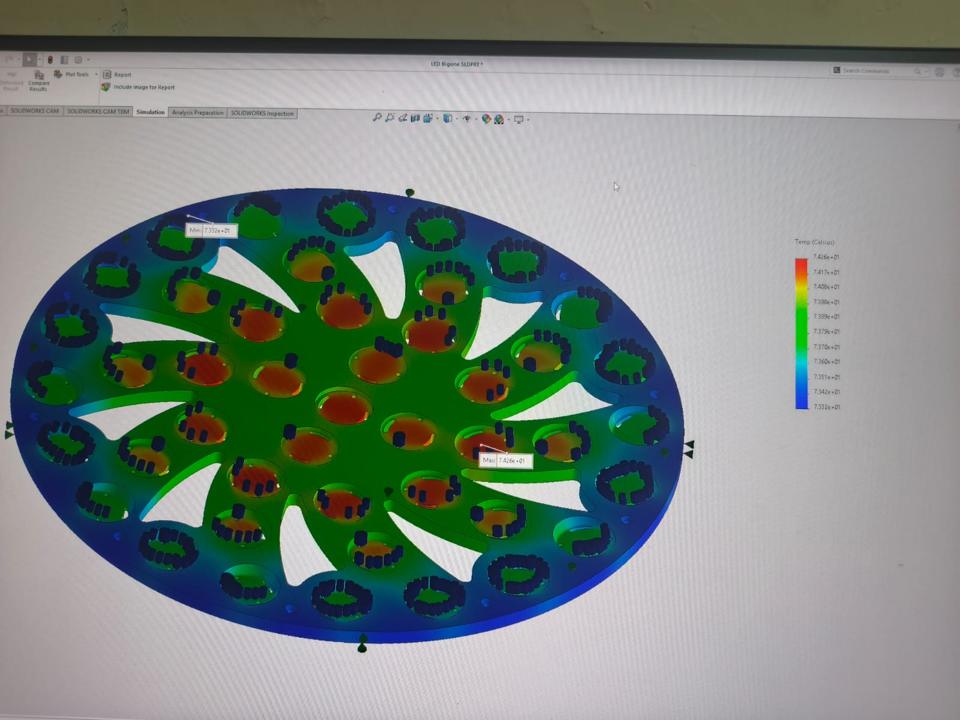 Temperature analysis for an LED layout